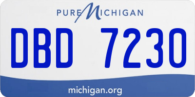 MI license plate DBD7230