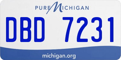 MI license plate DBD7231