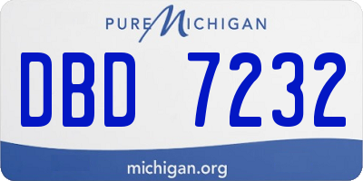 MI license plate DBD7232