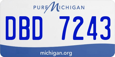 MI license plate DBD7243
