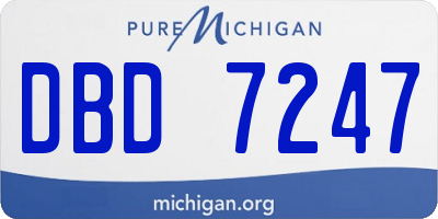 MI license plate DBD7247