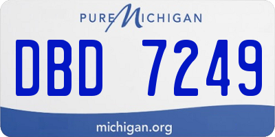 MI license plate DBD7249