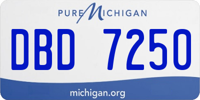 MI license plate DBD7250