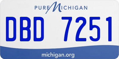 MI license plate DBD7251