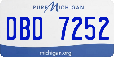 MI license plate DBD7252