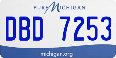 MI license plate DBD7253