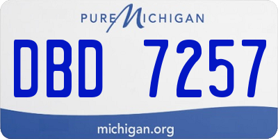 MI license plate DBD7257