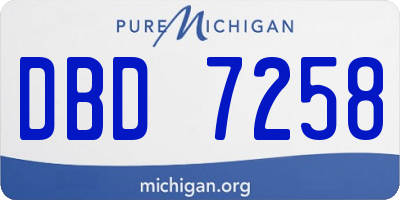 MI license plate DBD7258