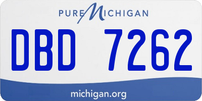 MI license plate DBD7262