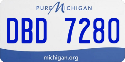 MI license plate DBD7280