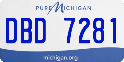 MI license plate DBD7281