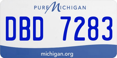 MI license plate DBD7283