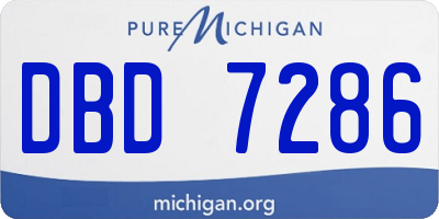 MI license plate DBD7286