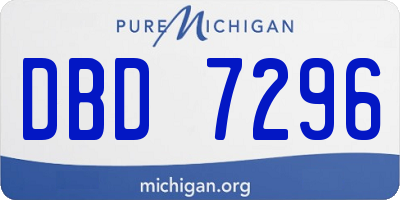 MI license plate DBD7296
