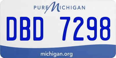 MI license plate DBD7298
