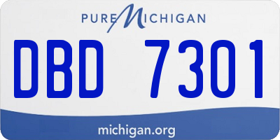 MI license plate DBD7301