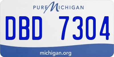 MI license plate DBD7304