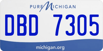 MI license plate DBD7305