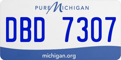 MI license plate DBD7307
