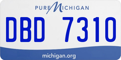 MI license plate DBD7310