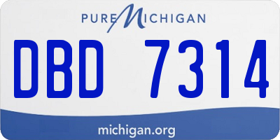 MI license plate DBD7314