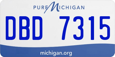 MI license plate DBD7315