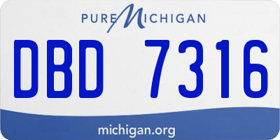 MI license plate DBD7316