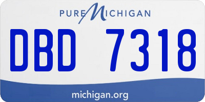 MI license plate DBD7318