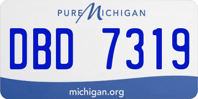 MI license plate DBD7319