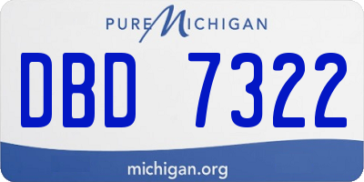 MI license plate DBD7322