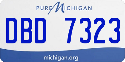 MI license plate DBD7323
