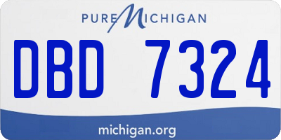 MI license plate DBD7324