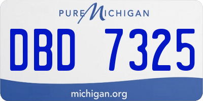 MI license plate DBD7325