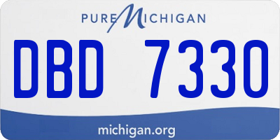 MI license plate DBD7330