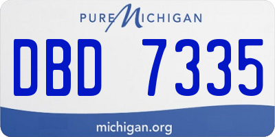 MI license plate DBD7335