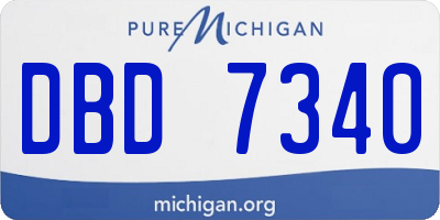 MI license plate DBD7340