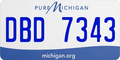 MI license plate DBD7343