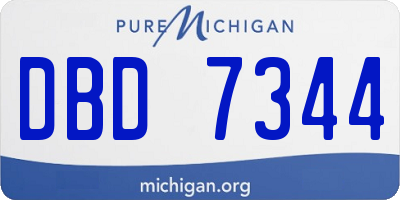 MI license plate DBD7344