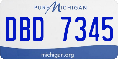 MI license plate DBD7345