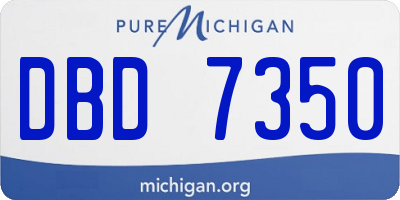 MI license plate DBD7350