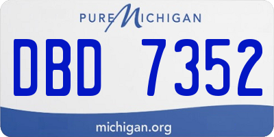 MI license plate DBD7352