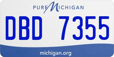 MI license plate DBD7355