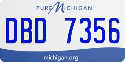 MI license plate DBD7356