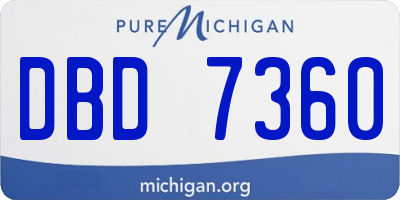 MI license plate DBD7360