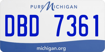 MI license plate DBD7361
