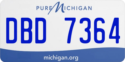 MI license plate DBD7364