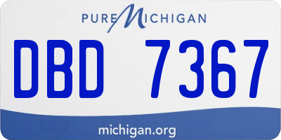 MI license plate DBD7367