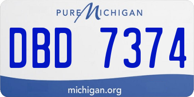 MI license plate DBD7374