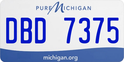 MI license plate DBD7375