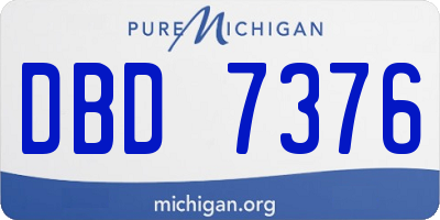 MI license plate DBD7376